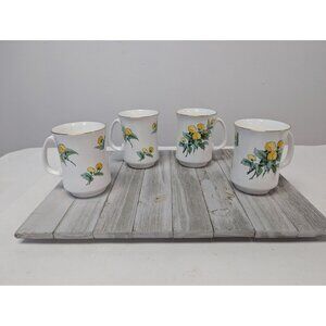 Crown Sterling Fine Bone China Floral Bowl Sussex Mum Tall Mugs Set of 4
